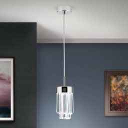 ORION Prism LED hanging light crystal glass Ø10cm chrome