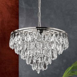 ORION Celeste hanging light, K9 crystals, 9-bulb chrome