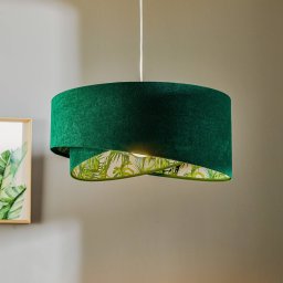 Maco Design Vivien hanging light, green with floral all-over print