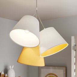 Maco Design Zsofia pendant light, 3-bulb, white/yellow
