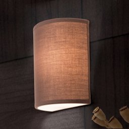 ORION Ufo wall light with a linen lampshade, brown