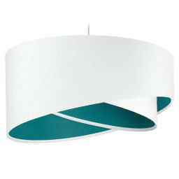 Maco Design Vivien pendant lamp, two-tone, white/turquoise