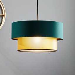 Maco Design Dorina hanging light, green/gold Ø 40cm