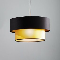 Maco Design Dorina hanging light, black/gold, Ø 40cm