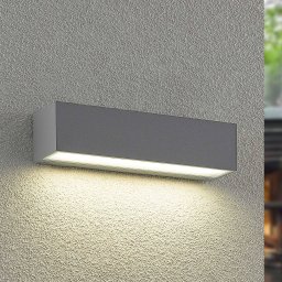 Arcchio LED outdoor wall lamp Lengo, 25 cm, 1-bulb, grey, CCT
