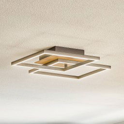 Briloner Frame LED ceiling light, switch dim, black/wood