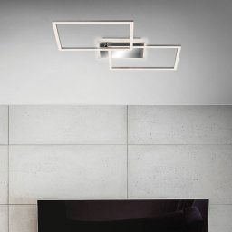 Briloner Frame LED ceiling light 2-bulb, CCT, aluminium