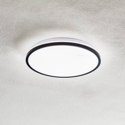 Briloner LED ceiling lamp Lana, backlit effect Ø28 black