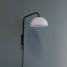 Dyberg Larsen Jazz wall light, opal/black