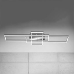 Briloner Frame ceiling lamp rectangle 3-bulb CCT aluminium