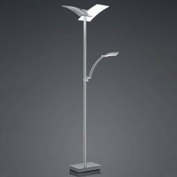 HELL Dual LED floor lamp with reading light, nickel