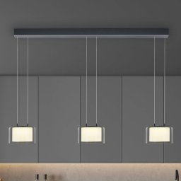 BANKAMP Grand Smoke LED pendant light, 3-bulb