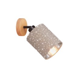 Briloner Stofa wall spotlight, star décor, taupe, 1-bulb