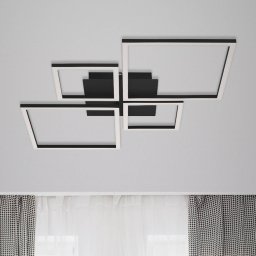 Briloner Frame LED ceiling lamp, step dim, 4-bulb black