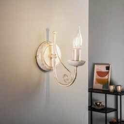 Lamkur Ayleen wall light in steel without lampshade, white