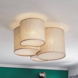 TK Lighting Mona Nature ceiling light, 4-bulb, natural linen