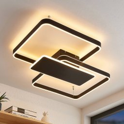 Lucande Kadira LED ceiling lamp, 80 cm, black