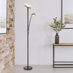 Globo Ernst LED floor lamp, flexible arm, black