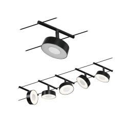 Paulmann Circle LED cable lighting 5-bulb black