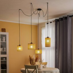 TK Lighting Juta pendant light, 4-bulb