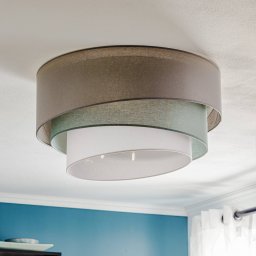 Euluna Trio monocolor ceiling light, grey, Ø 60 cm, textile