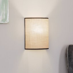Duolla Wall light Jute&black, natural brown, semi-circular