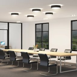 Arcchio LED ceiling lamp Vanida, black, Ø 40 cm, up/down