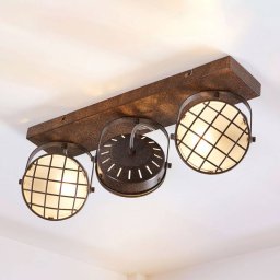 Lindby spotlight Tamin, 48 cm, rust-coloured, 3-bulb, glass