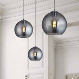 Searchlight Balls hanging light, smoke-coloured, Ø 30 cm