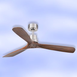 FARO BARCELONA Lantau ceiling fan, remote, walnut/steel