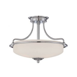QUOIZEL Griffin semi-flush ceiling lamp, 43 cm, chrome