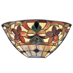 QUOIZEL Colourful wall lamp Kami in a Tiffany look