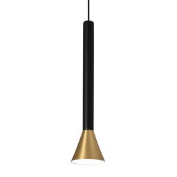 FARO BARCELONA Cylindrical Danka LED pendant light in satin gold