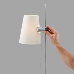 FARO BARCELONA Lupe floor lamp with adjustable fabric lampshade