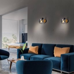 Näve 1350022 wall light with smoked glass, one-bulb