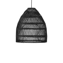 PR Home Maja hanging light, rattan, black, Ø 36.5 cm