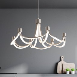 Näve Festos LED hanging light, matt nickel, dimmable