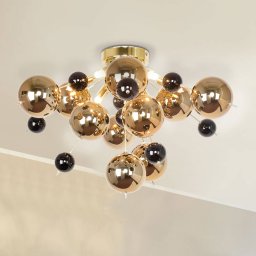 Näve Explosion bubble ceiling light with gold-coloured spheres