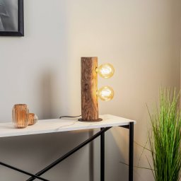 Envostar Beam table lamp 2-bulb dark pine