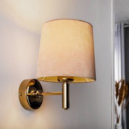 Argon Polo wall light, beige/dark brass