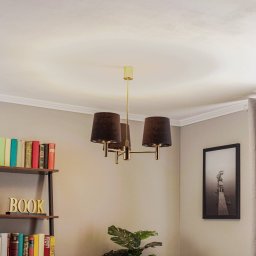 Argon Polo chandelier, 3-bulb, black/dark brass
