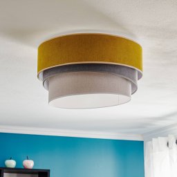Duolla Ceiling lamp Pastel Trio Ø 45cm mustard/grey/light grey