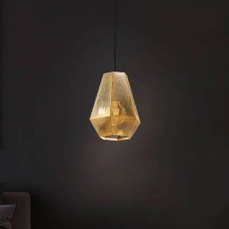 EGLO Chiavica pendant light, brass, 1-bulb, Ø20.5cm