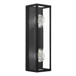 EGLO Amezola bathroom wall light, 2-bulb, black