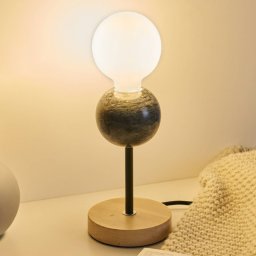 Pauleen Marble Dream table lamp with a wooden base