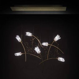 Slamp Tulip 7 LED hanging light prism/brass