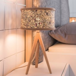 Almut von Wildheim ALMUT 2610 table lamp, hay with red rose blossoms