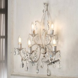 ONLI Teresa crystal wall light, ivory, 5-bulb