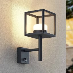 Lucande outdoor wall lamp Timio, uplight, sensor, GX53, IP44
