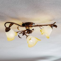 ONLI Lucrezia ceiling light, 3-bulb, bronze